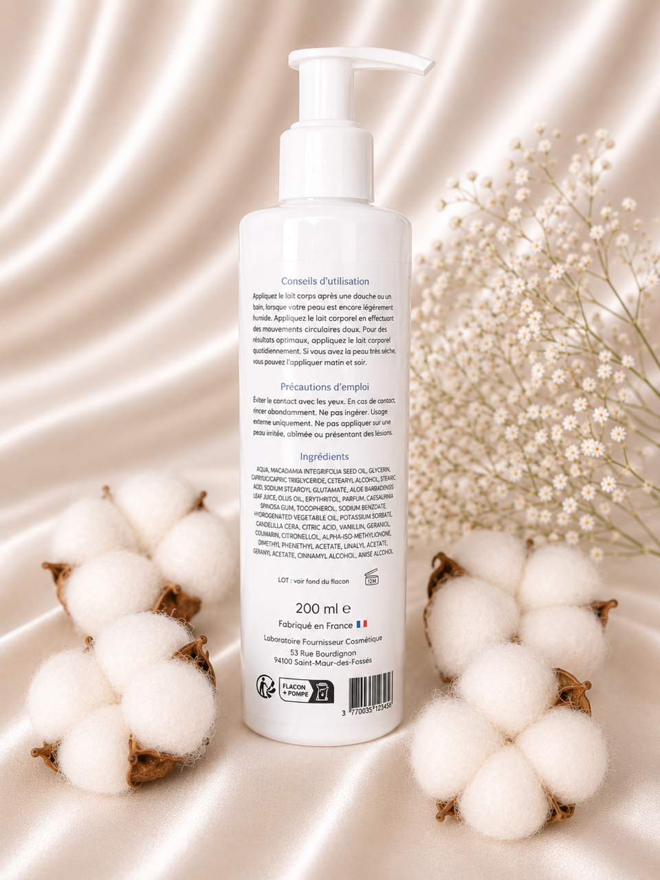 Lait Hydratant Fleur De Coton -  200 ml